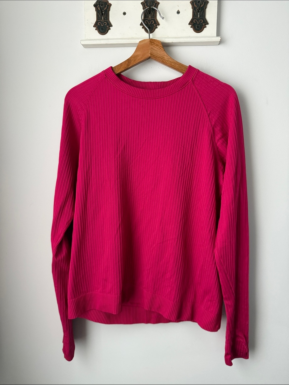 lululemon Rest Less long sleeve Pullover Ribbed Crewneck Sweatshirt - Berry Pink